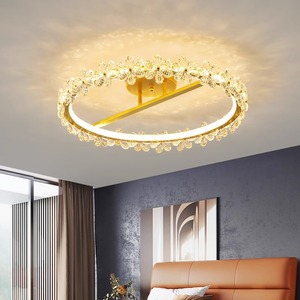 โคมไฟเพดานคริสตัลสไตล์นอร์ดิกแบบมินิมอลทันสมัยสำหรับห้องนอนและห้องรับประทานอาหาร ดีไซน์หรูหราแบบกลีบดอกไม้สไตล์เจ้าหญิง พร้อมสัมผัสความเป็นเอกลักษณ์เฉพาะตัว - Product Image 2