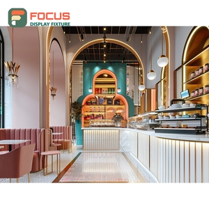 Refined Cafe Service <b>Counter</b> Tempered Glass Front Coffee Bean Display Area Storefront Service <b>Counter</b> - Product Image 3