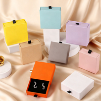 Boîtes d'emballage pour bijoux avec logo personnalisé, boîte à bijoux en papier blanc avec tiroir, boîte cadeau coulissante pour bijoux