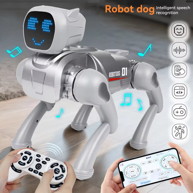 Remote Control AI Robot Dog Programmable Kids Smart Toy Battery Operated Electronic Pet App Control Tricks Robot