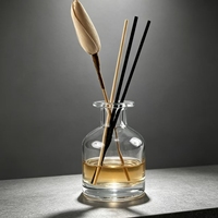 Bouteille diffuseur à roseaux en verre transparent, à large ouverture, vide, pour diffuseur d'arômes, parfum d'intérieur, avec bouchon à vis, couleur personnalisable