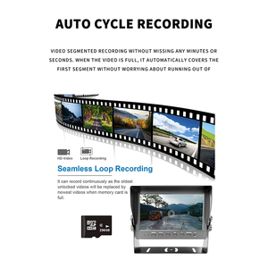 Sistema di Telecamere per Camion con Visione a 360° Anteriore/Laterale/Posteriore 1080P AHD, Impermeabile IP68, con DVR e Display da 7 Pollici a 2 Canali - Product Image 2