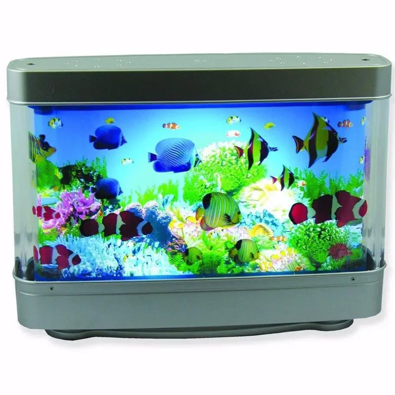 Yapay tropikal balık lamba akvaryum dekoratif lamba çok renkli yapay balık ve okyanus hareket
