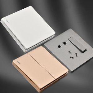Matte White Wall Switch Socket Panel ultra Slim 86 Type Single Control Five Hole PC Flame Retardant <b>Universal</b> Home Outlet - Product Image 3