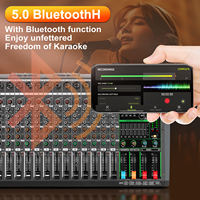 Console de mixage audio amplifiée AT16D 16 canaux 2x1000W, 256 effets DSP, console de mixage professionnelle pour DJ, scène, studio, système de sonorisation en direct