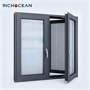 Fenêtre à battant en aluminium RICHOCEAN pour chambre et cuisine, 2 panneaux vitrés, avec moustiquaire, à rupture de pont thermique - Product Image 1