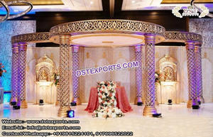 Mandap de Boda India de Última Tendencia con Corte de Diamante, Pilares de Palazzo para Boda Imperial, Mandap de Cristal, Mandap/Escenario de Boda Encantador ENGLAND - Product Image 5