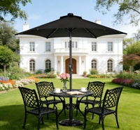 Parasol de patio extérieur imperméable de qualité supérieure, moderne, géant, avec éclairage LED, parasol solaire pour hôtel, parc, restaurant