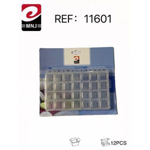 Mnj Pillbox 12 Compartment Plastic Daily Organizer For Medication Storage - Product Image 3