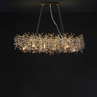 Lustre de plafond en aluminium doré en forme de branches d'arbre, pour salon, hôtel, lustres en cristal doré, luxe