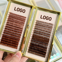 Extensions de cils marron chocolat, cils en cachemire légers et volumineux, fournitures professionnelles