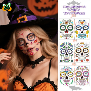 Factory Direct <strong>Halloween</strong> Scene Tattoo Stickers Waterproof Sweat Dead Day Makeup Ball Funny Makeup Face Tattoo Stickers <strong>Decoratio</strong> - Product Image 2