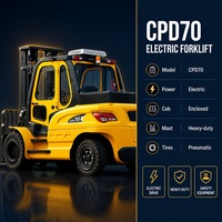 Chariot élévateur électrique de 4 tonnes, certifié CE, adapté aux entrepôts logistiques des centres de distribution.