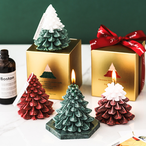 Bougie parfumée créative en forme <span class=keywords><strong>de</strong></span> <span class=keywords><strong>sapin</strong></span> <span class=keywords><strong>de</strong></span> Noël, bougie Fleur Glacée, bougie artisanale sans logo pour décoration d'ambiance et cadeau - Product Image 1