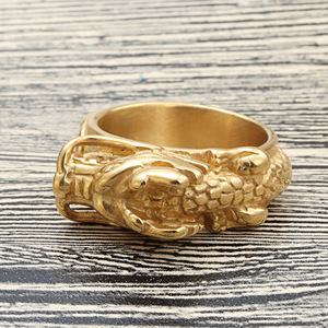 Anillo de Dragón Dorado para Hombre, Acero Inoxidable, Diseño Animal, Estilo Punk, Joyería de Moda, Regalo 27075 - Product Image 2