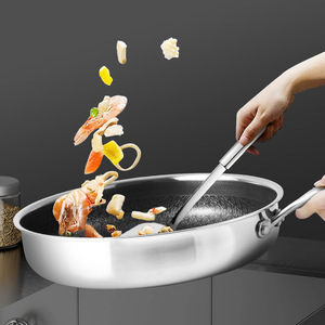 Poêle à frire en acier inoxydable antiadhésive à nid d'abeille saine, non revêtue, avec logo personnalisé en gros, 18/20/22/24/26/28 cm - Product Image 4