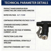 Parafoudre à prise arrière de type européen 87/15 KV ; Boîtier de dérivation haute tension de type coudé de type américain en matériau EPDM sécurisé au toucher