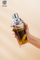 Ensemble de shaker à cocktail en verre élégant et créatif en acier inoxydable de qualité supérieure pour outils de bar et gadgets de cuisine