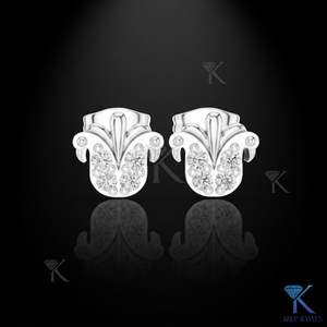 ต่างหูเพชรเลี้ยงในห้องปฏิบัติการทรงคลาสสิคประดับดอกไม้ 4 เม็ด ทองคำแท้ 14K/18K สำหรับผู้หญิง ของขวัญวันครบรอบ - Product Image 3
