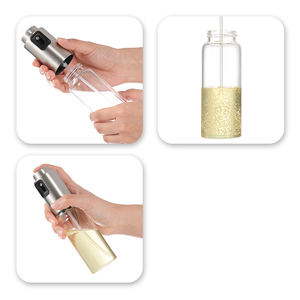 Hot Seller High Quality 130ml <strong>Cooking</strong> Olive <strong>Oil</strong> <strong>Spray</strong> Airless High Borosilicate Glass Bottle 304 Stainless Steel for <strong>Oil</strong> Sprayer - Product Image 3