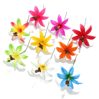 KOMI 10cm Décoration Hawaïenne Fleur d'oreille Frangipanier Artificielle Colorée en Mousse Souple Fleurs d'Hibiscus Séchées pour Femmes et Filles