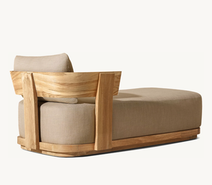 SOLARO Sun Lounger Handcrafted of Solid Natural Teak Wood With Cushion <strong>Covers</strong> Reclines Hotel <strong>Chaise</strong> for Swimming Pool - Product Image 3