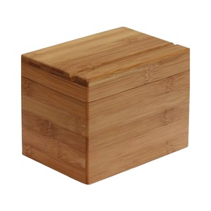 Caja de Recetas de Bambú, Contenedor Rectangular para Almacenamiento de Alimentos con Divisores para Organización - Product Image 1