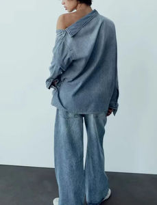 Best Quality <b>Men's</b> Casual Long Sleeve Cotton Denim Shirt Top Selling Breathable Product with Customized Logo - Product Image 6