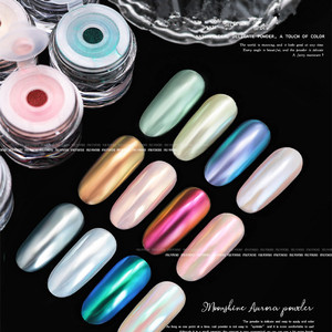 ผงสีโครเมี่ยมออโรร่า 6 สี สำหรับตกแต่งเล็บอะคริลิค กลิตเตอร์ PET สีมูนไลท์ - Product Image 3