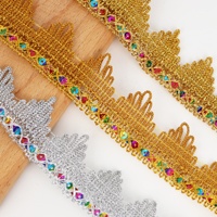Accessoires vestimentaires écologiques en dentelle à sequins triangulaires de 3,7 cm pour sacs et chaussures – Approvisionnement immédiat