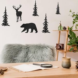 Bóng hươu gấu cây thông nghệ thuật nghệ thuật trang trí rừng kim loại nghệ thuật mặt trời bóng hình bóng nghệ thuật gỉ sắt nướng dấu hiệu - Product Image 5