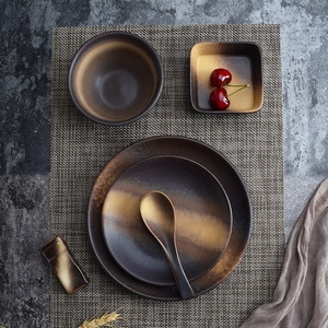 6 pulgadas de porcelana placa redonda tema japonés Color aperitivos de fideos platos de desayuno carne plato Retro casa hotel <span class=keywords><strong>restaurante</strong></span> - Product Image 4