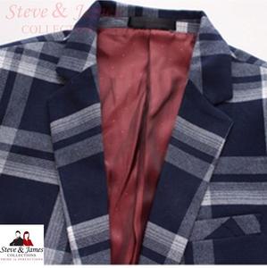 Costume Homme Steve & James 100% Laine Croisé à Col Cranté Imperméable Infroissable Tissu Respirant Sur Mesure MTM - Product Image 6