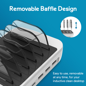 Estación de carga de 65W para múltiples dispositivos, estación de carga con puerto de 5 USB-A/USB-C, diseñada para iPhone, iPad, teléfono móvil y tabletas - Product Image 5