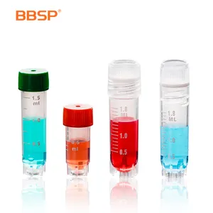 BBSP disposable self standing cryovial sterile freezing tube PP plastic vials external thread 5ml 4ml 3ml 2ml 1.2ml