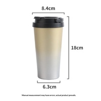 Mug isotherme en acier inoxydable de 16 oz avec poignée et couvercle