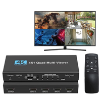 Multivisor HDMI Cuádruple Full HD 1080P 4x1, 4 Entradas 1 Salida con Conmutación sin Interrupciones