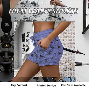 Short d'entraînement de course à pied taille haute pour femme Short chaud respirant impression numérique grande taille décontracté - Product Image 2