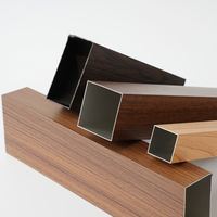 Profilé carré en aluminium à grain de bois pour décoration de plafond intérieur – Prix compétitif