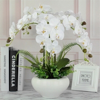 LUYI-Produk Terlaris Bunga Anggrek Phalaenopsis Buatan yang Terlihat Alami dalam Pot