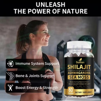 Solilan OEM Vitaminleri Deniz Yosunu 3000mg Çörek Otu Yağı 2000mg Aşvaganda Şilajit ve Deniz Yosunu Jelibonları