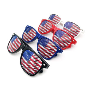 Popular Design Party Gift Decoration UV Protection Patriotic Plastic American Country Flag Sunglasses for Men