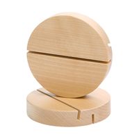 Support rond de 4 "en bois de bouleau en acrylique transparent Porte-menu de barre de numéro de table Présentoir de cartes de vente au détail