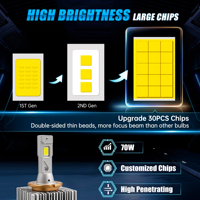 Phares LED Chenlang D2S/R à double tube en cuivre, puces 4575+15SMD, 90W-252W, 12000LM, 6000K, D1S, D3S, D4S, D8S pour système d'éclairage automobile