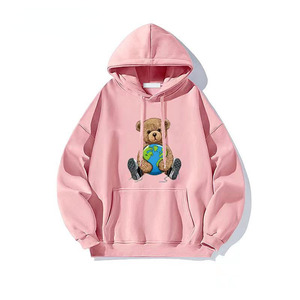 Bear Series 3D brodé pull décontracté à capuche hiver tricoté motif solide impression numérique jeunes hommes ample surdimensionné - Product Image 4