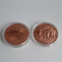 Pièce de monnaie en cuivre ultra haute définition de 1 Troy oz, 999 pièces en or fin, thème éléphant, souvenir personnalisé pour investissement à long terme