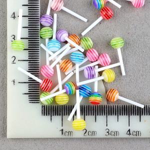 Nuevas y Lindas Figuritas de Resina de Piruletas Mixtas, Cabujones de Base Plana para Manualidades, Adornos para Joyería y Accesorios para el Cabello - Product Image 4