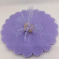Soldes d'usine – Cercles ronds en tulle organza à bord festonné, blancs, roses, rouges, violets, bleus, 24 cm, pour décorations de fête et cadeaux de mariage