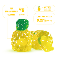 Amos 4D Petits bonbons gélifiés à l'ananas Bon goût Saveurs de fruits Gélifiés 3D Confiserie molle