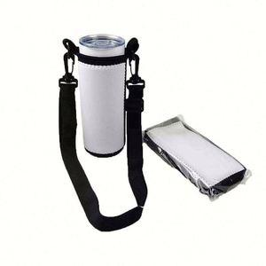 Vaso Térmico Recto de Neopreno de 20oz, Venta al por Mayor de Fábrica, Sublimación Blanca con Asa Negra, Tazas para el Regreso a Clases - Product Image 1